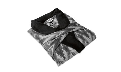 Homewear leichter Morgenmantel Rautenstreifen