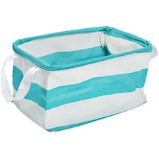 Aufbewahrungskorb Big Stripe türkis/weiss