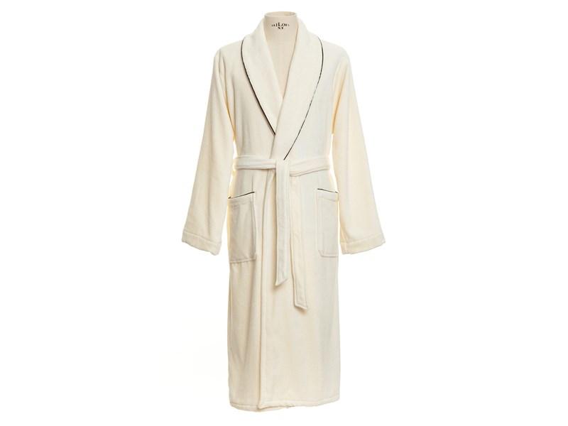 M Homewear, Schalkragen Möve Velour Ivory, Bademantel