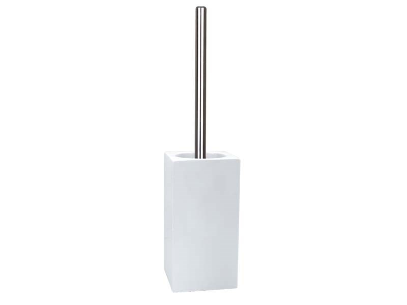 Spirella WC-Bürstengarnitur Quadro, Weiss | Toilettenbürstenhalter