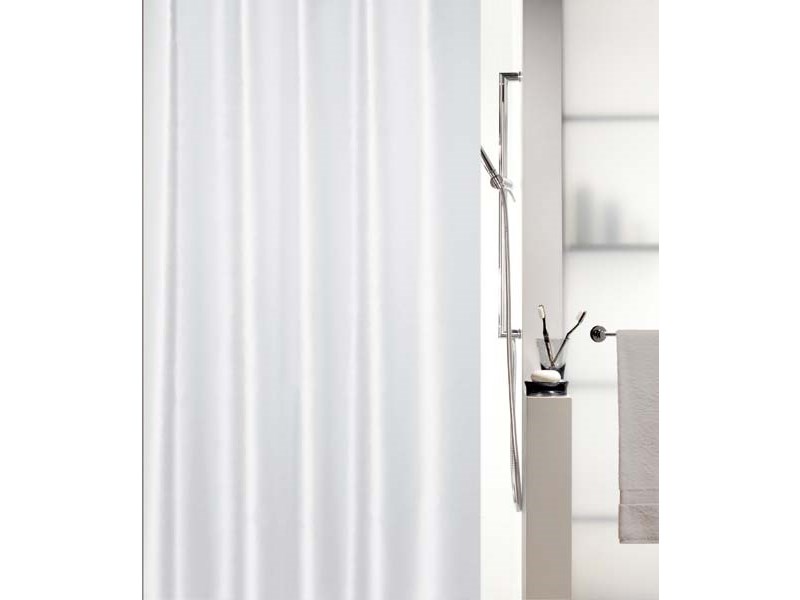 Spirella Duschvorhang Meterware Shine, Weiss, Textil, Spezialmass