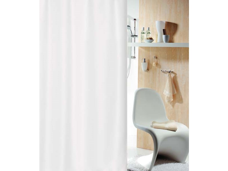Spirella Duschvorhang Meterware Securitas, Weiss, Textil, Spezialmass